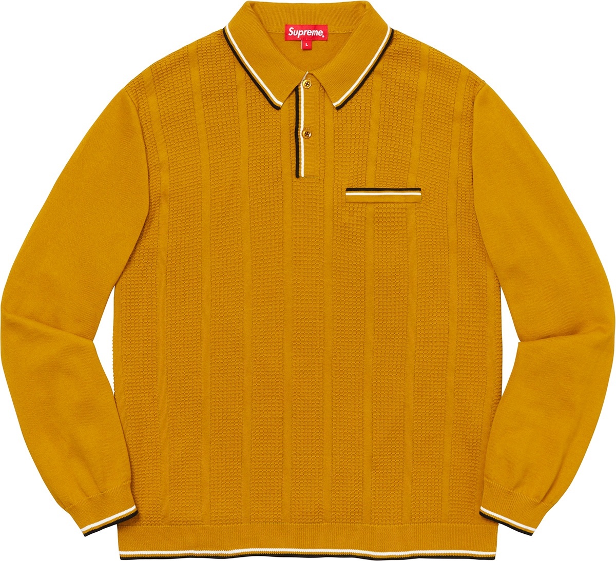 Stripe Rib L/S Knit Polo view 2